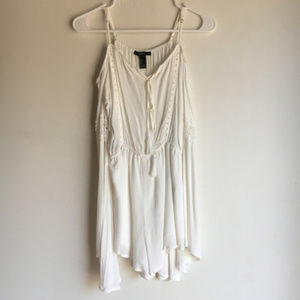 NWOT White Lace Cold Shoulder Romper